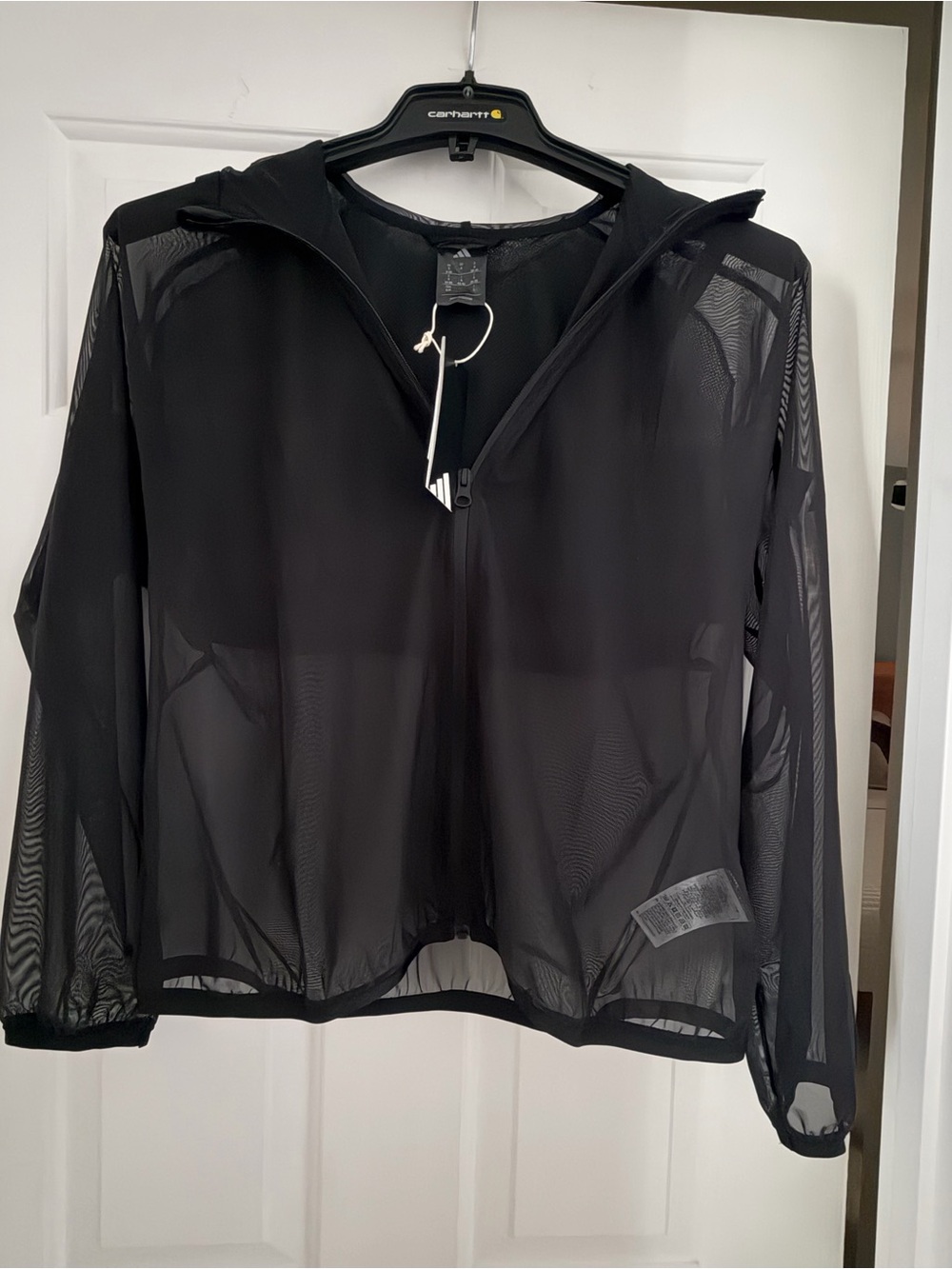 adidas Black Sheer Mesh Hooded